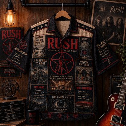 Rush Hawaiian Shirt - Vintage Music Fan Gift