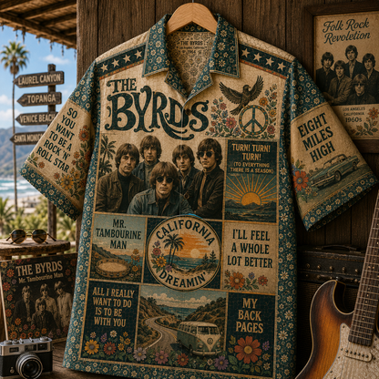 The Byrds Hawaiian Shirt - Vintage Music Fan Gift