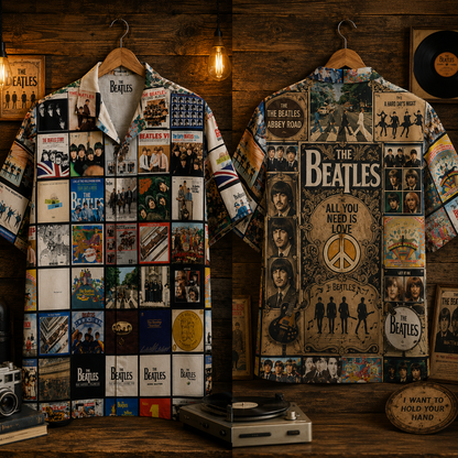 The Beatles Collection Hawaiian Shirt - Vintage Music Fan Gift