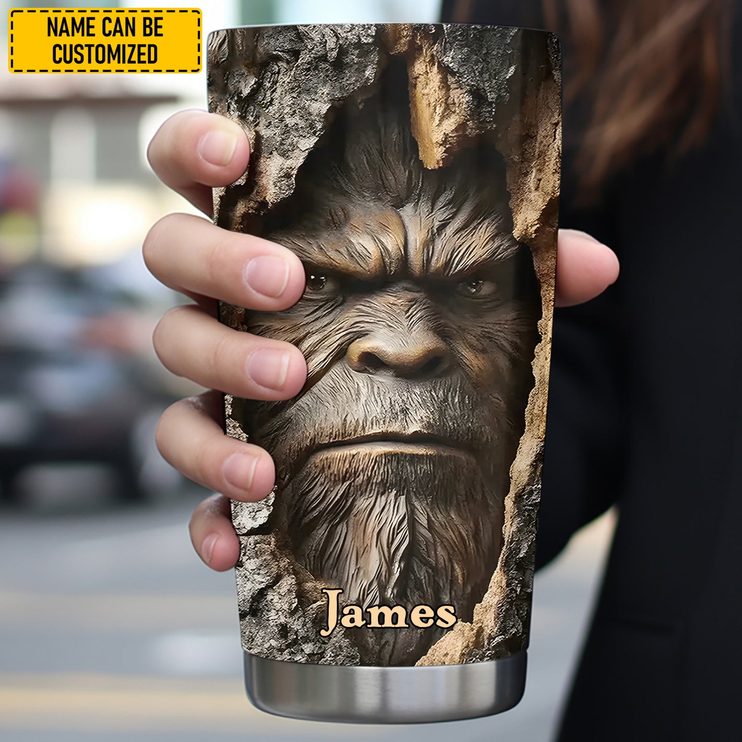 Personalized Peek-a-Boo Bigfoot Tumbler
