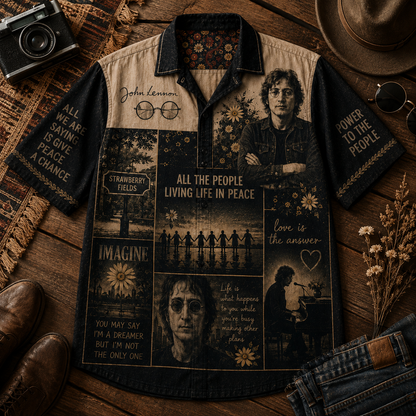 John Lennon Peace Hawaiian Shirt - Vintage Music Fan Gift