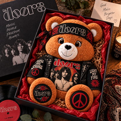 The Doors Custom Shaped Bear Pillow – People Are Strange Light My Fire Classic Rock Music Inspired Gift for The Doors Fans