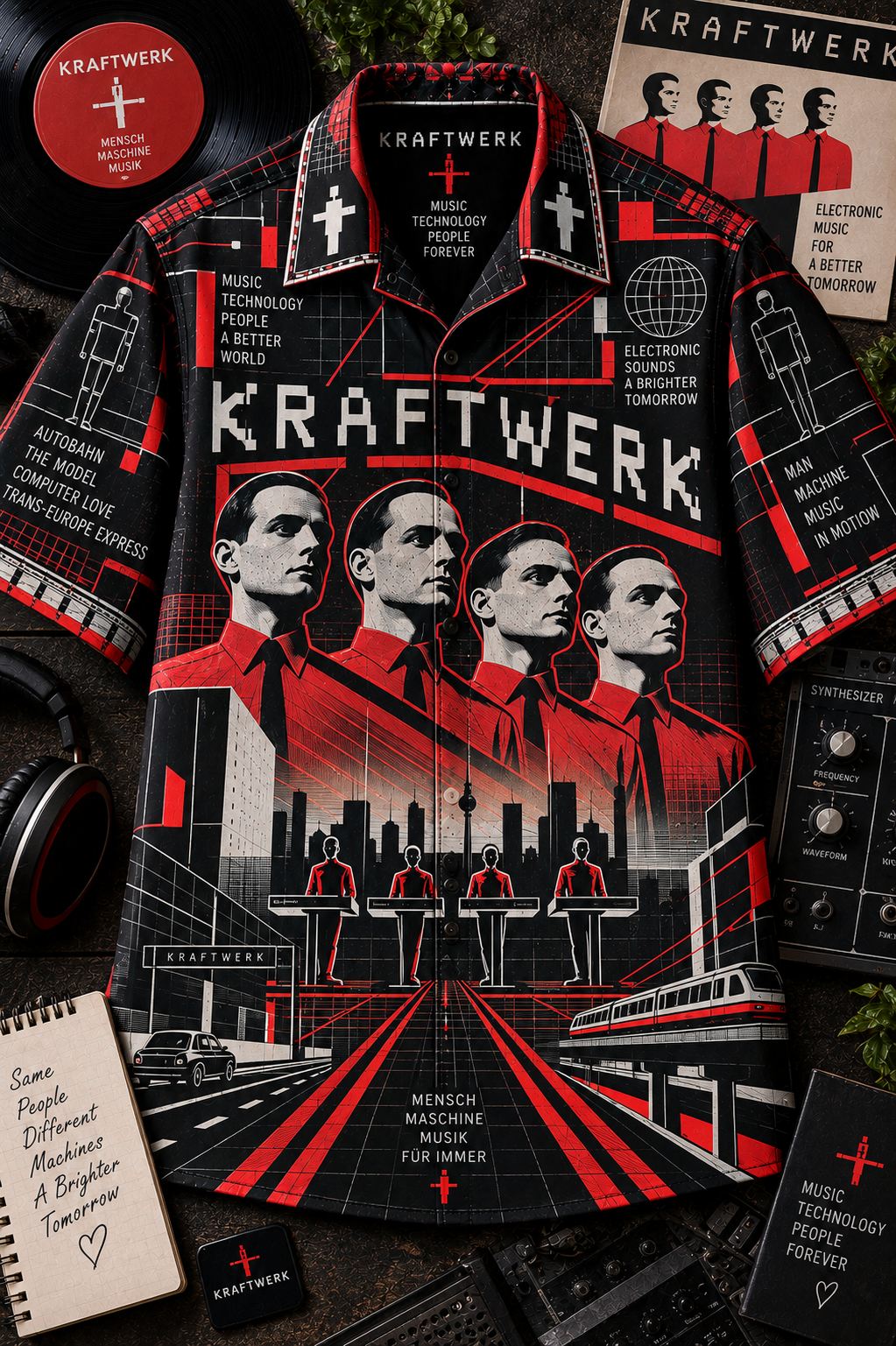 Kraftwerk Hawaiian Shirt – Electronic Music Inspired Gift for Fans