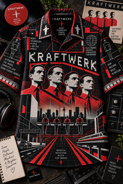 Kraftwerk Hawaiian Shirt – Electronic Music Inspired Gift for Fans