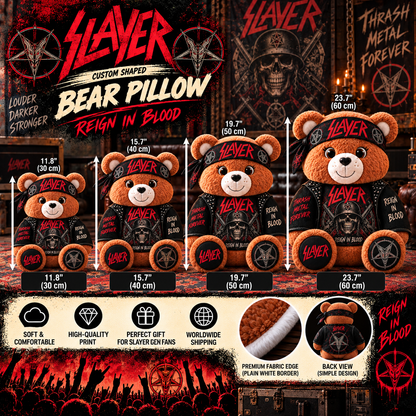 Aerosmith Custom Shaped Bear Pillow – Dream On Rock & Roll Legend Inspired Gift for Aerosmith Fans