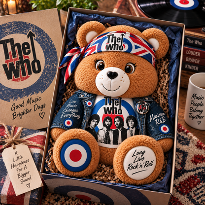 The Who Custom Shaped Bear Pillow – Classic British Rock Inspired Gift for The Who Fans
