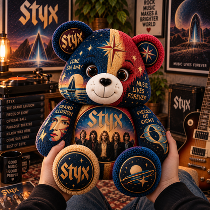 Styx Bear Custom Shaped Pillow – Classic Rock Fan Gift
