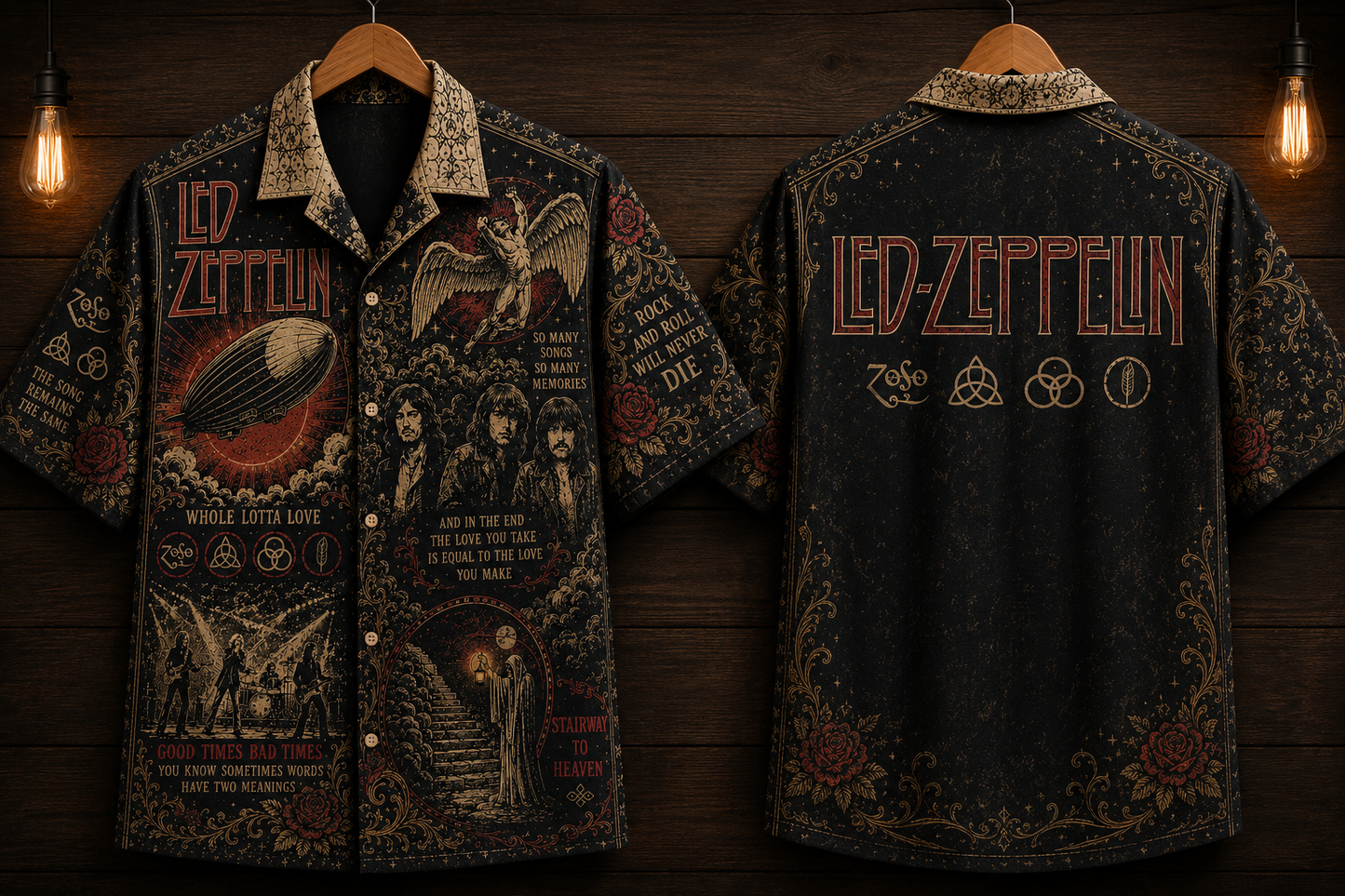 Led Zeppelin Hawaiian Shirt - Vintage Music Fan Gift 2