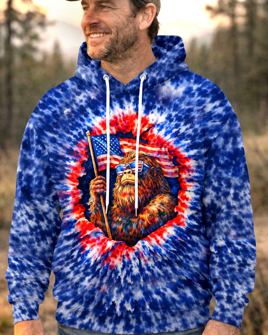 BIGFOOT WITH FLAG ALL OVER PRINT SHIRT