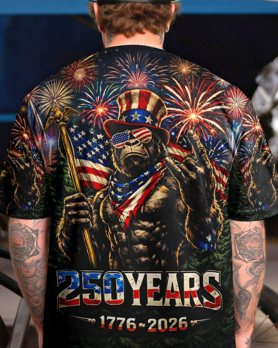 BIGFOOT FIREWORK STARS AND STRIPES ALL OVER PRINT SHIRT
