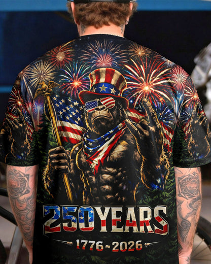 BIGFOOT FIREWORK STARS AND STRIPES ALL OVER PRINT SHIRT
