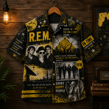R.E.M Hawaiian Shirt - Vintage Music Fan Gift