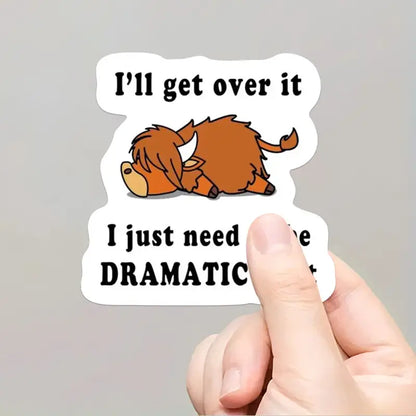 Highland Cow Dramatic First Sticker
