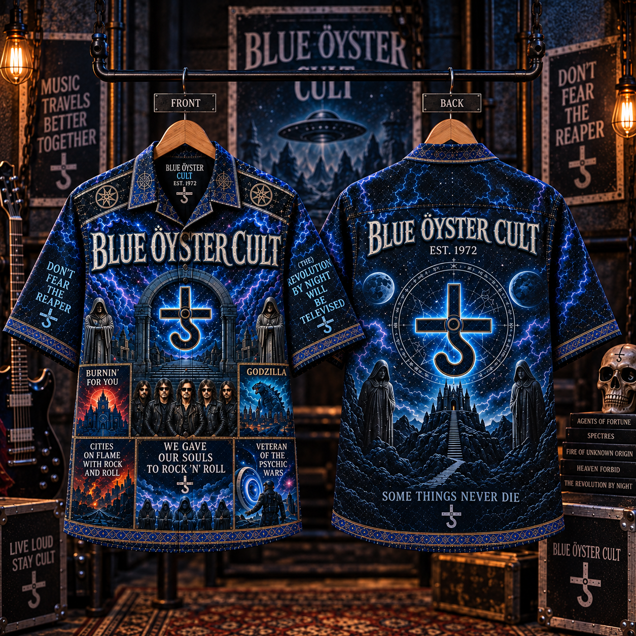 Blue Öyster Cult Hawaiian Shirt – Classic Rock Band All Over Print Shirt