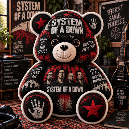 System of a Down Bear Custom Shaped Pillow – Alternative Metal Music Fan Gift
