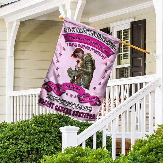 Blood Sweat And Tears - Breast Cancer Awareness House Flag