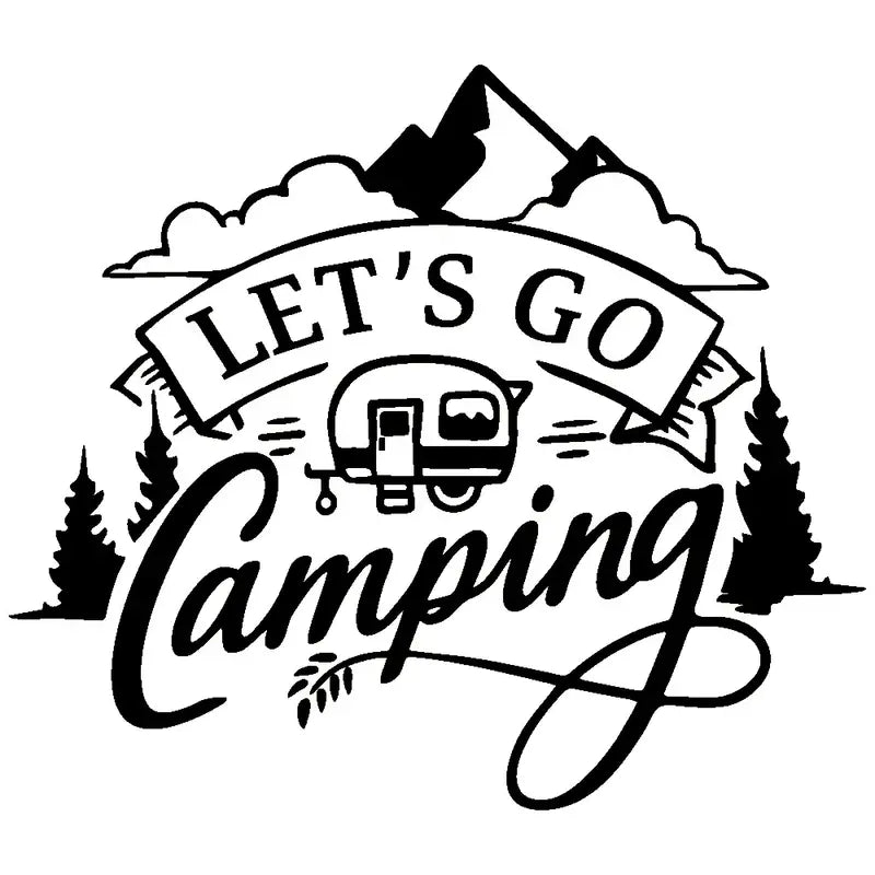 Let's go camping vinyl Sticker