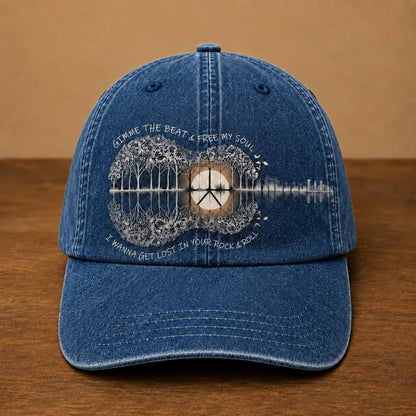 Gimme The Beat - Free My Soul - Guitar Classic Music Denim Cap