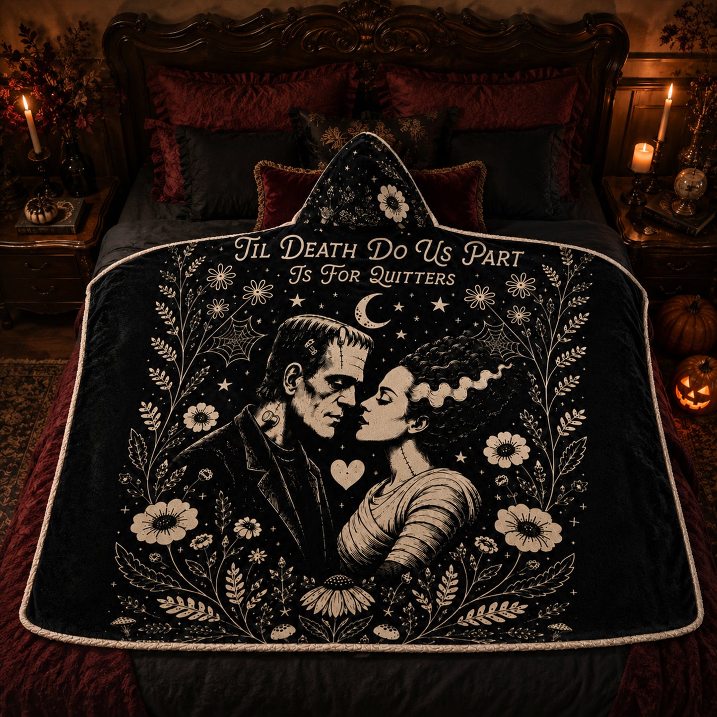 Horror Couple Hooded Blanket