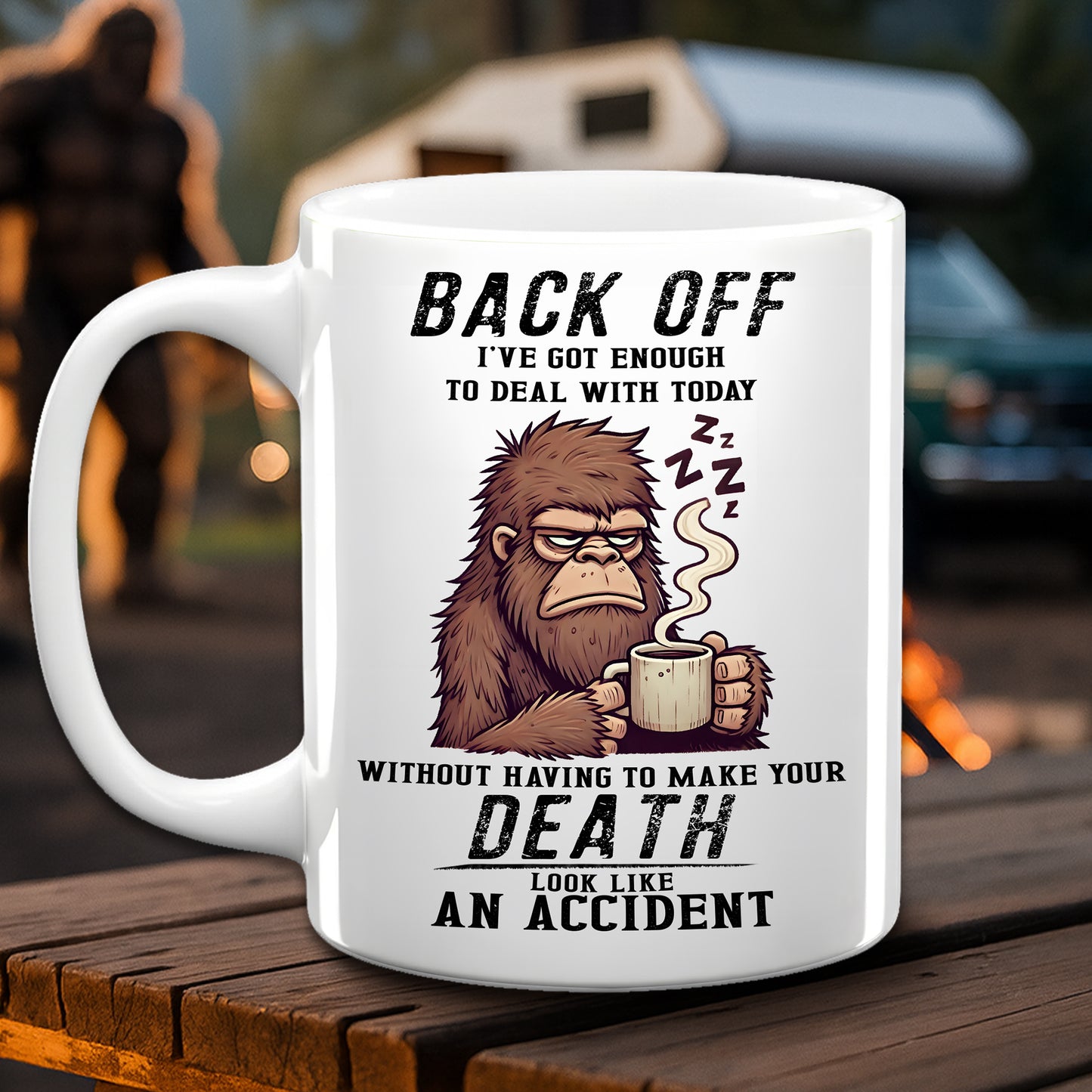 Grumpy Bigfoot Coffee White Mug