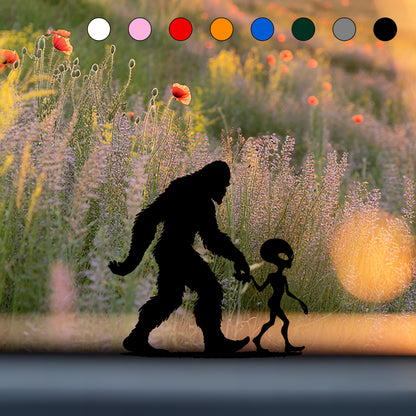 Bigfoot and Alien Sticker