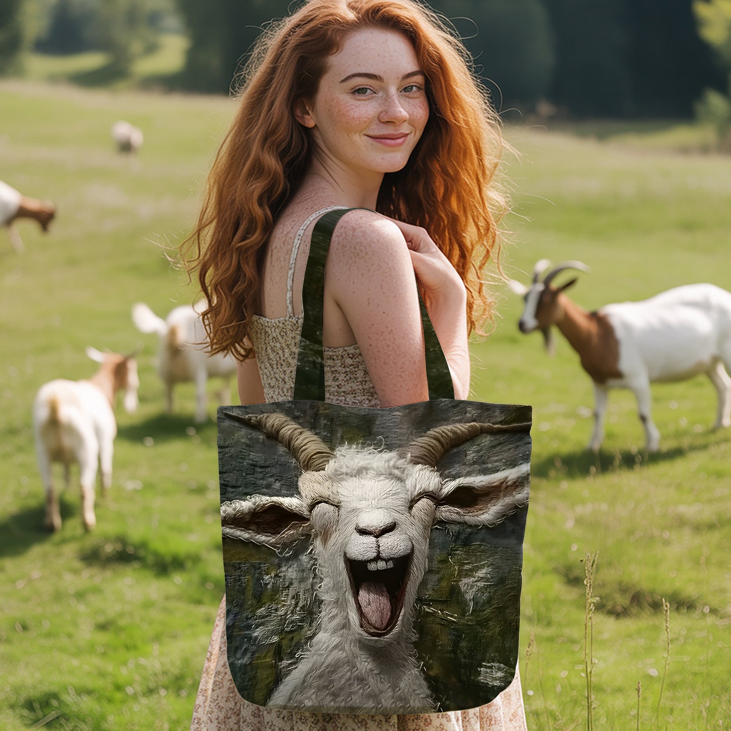 Funny Goat Tote Bag