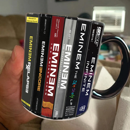 Eminem Albums Cassette Collection Retro Accent Mug