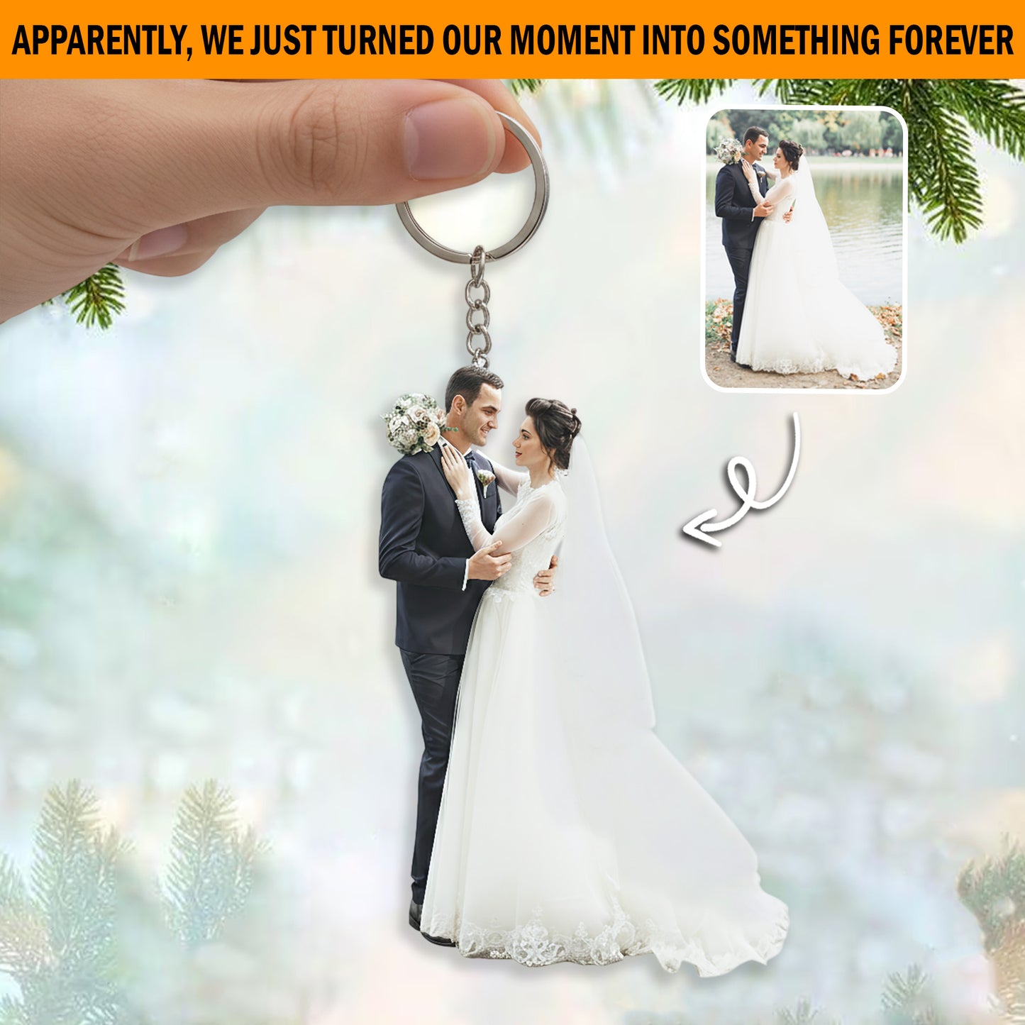 Personalized Custom Photo Couple Keychain