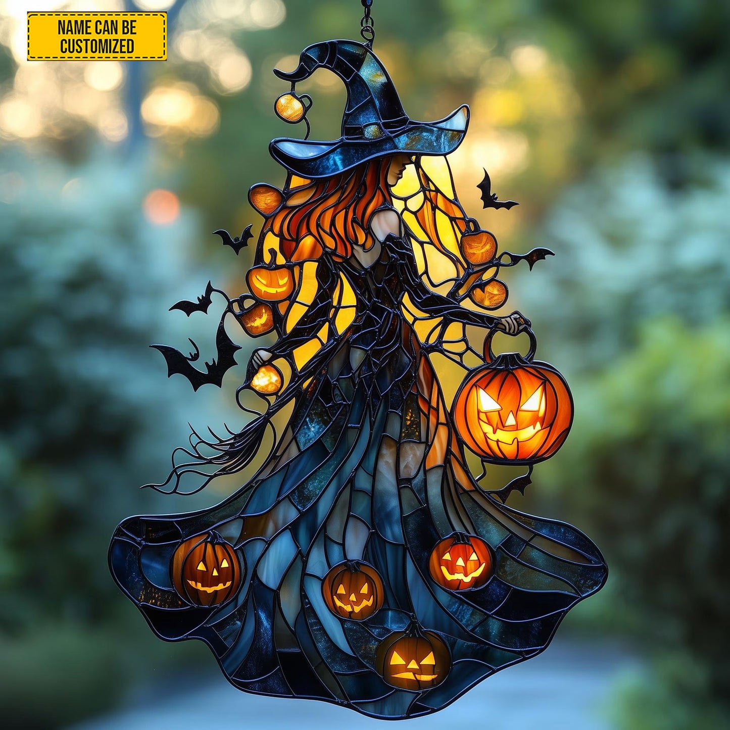 Halloween Witch Acrylic Window Hanging, Acrylic Window Hanging