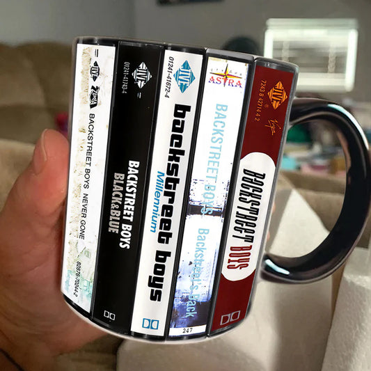 Backstreet Boys Albums Cassette Collection Retro Accent Mug
