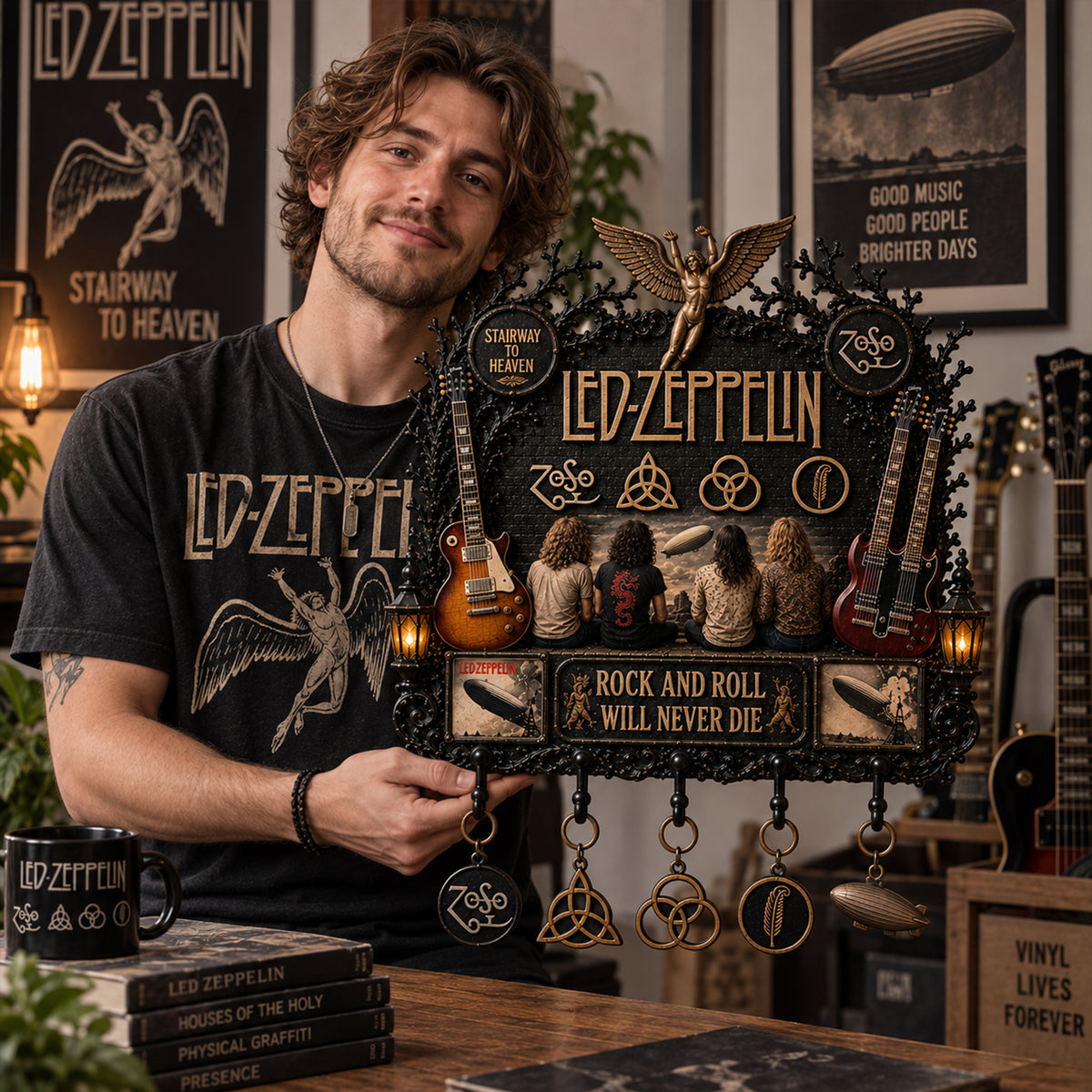 Led Zeppelin Wall Key Holder – Collectible Wall Key Holder Decor