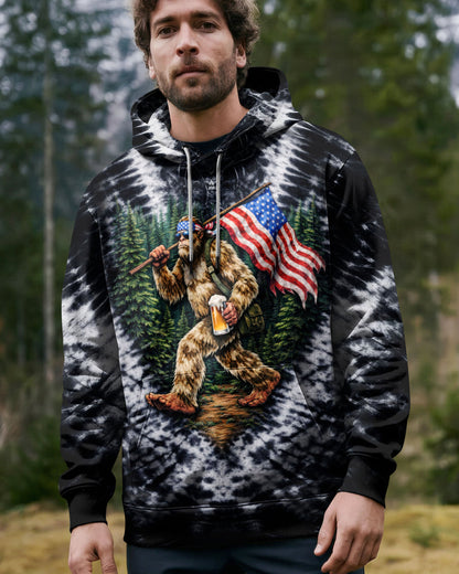 BIGFOOT WITH FLAG SWIRL ALL OVER PRINT SHIRT