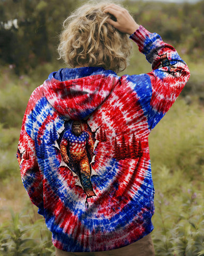 BIGFOOT RED WHITE AND BLUE SWIRL ALL OVER PRINT SHIRT