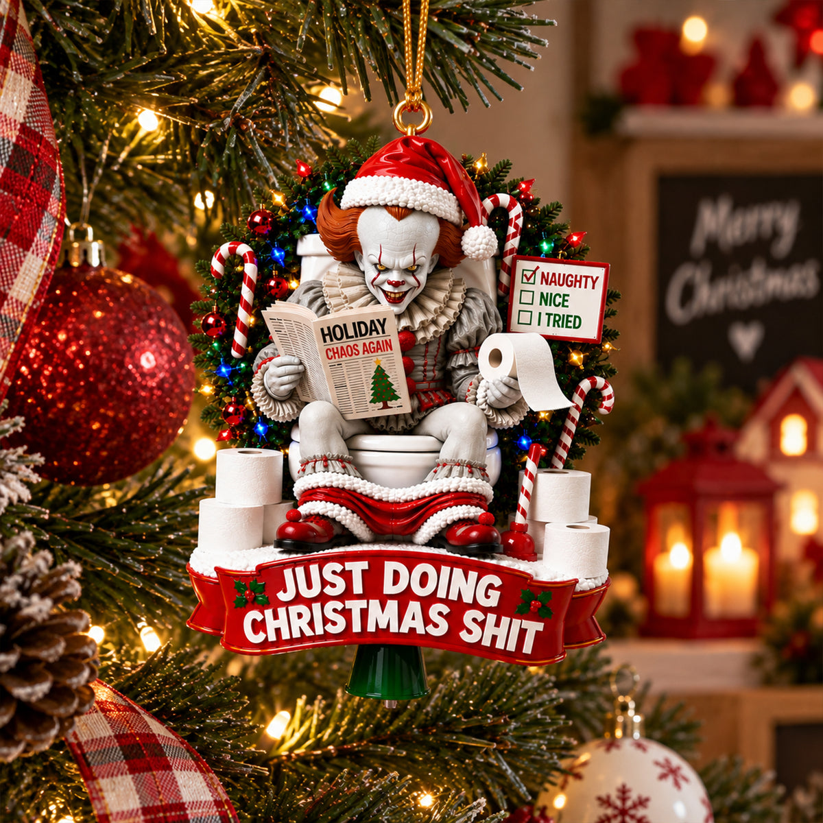 Pennywise Just Doing Christmas Shit Ornament