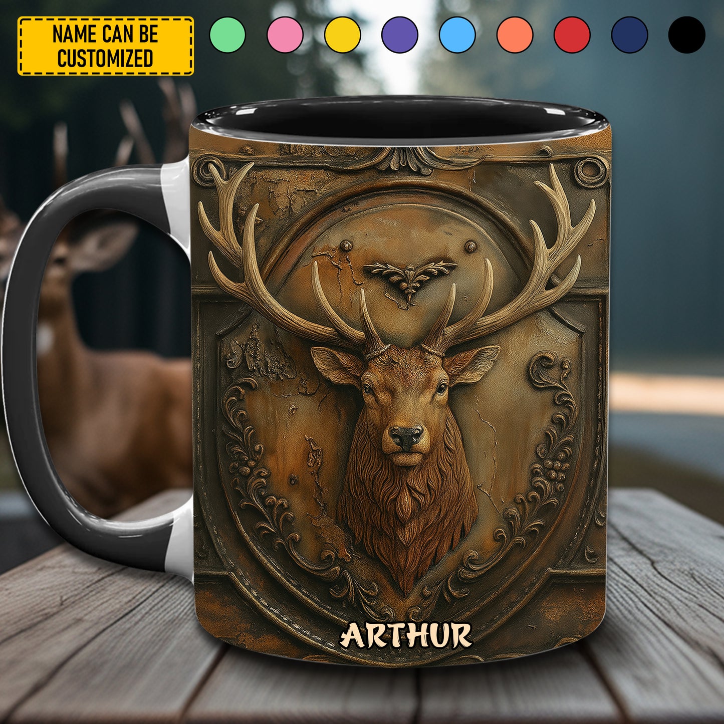 Deer hunting accent mug - Personalized Accent Mug