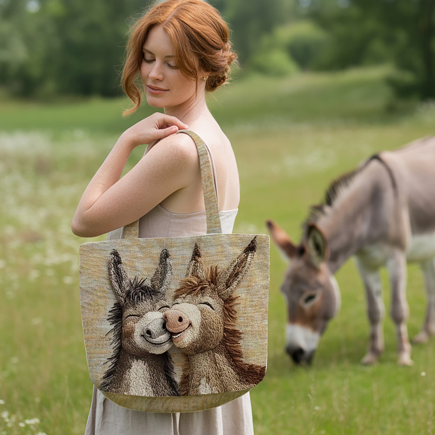 Funny Donkey Couple Tote Bag