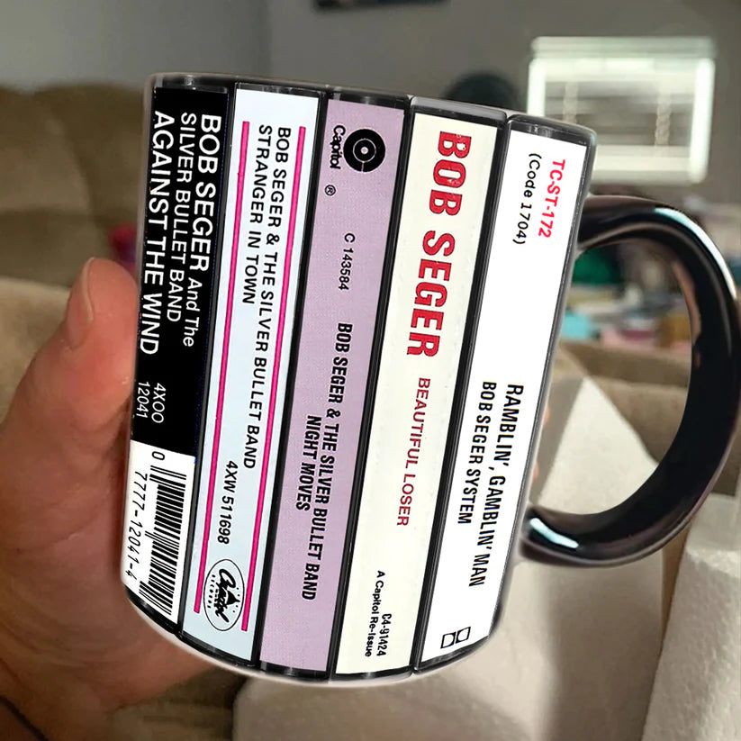 Bob Seger Albums Cassette Collection Retro Accent Mug