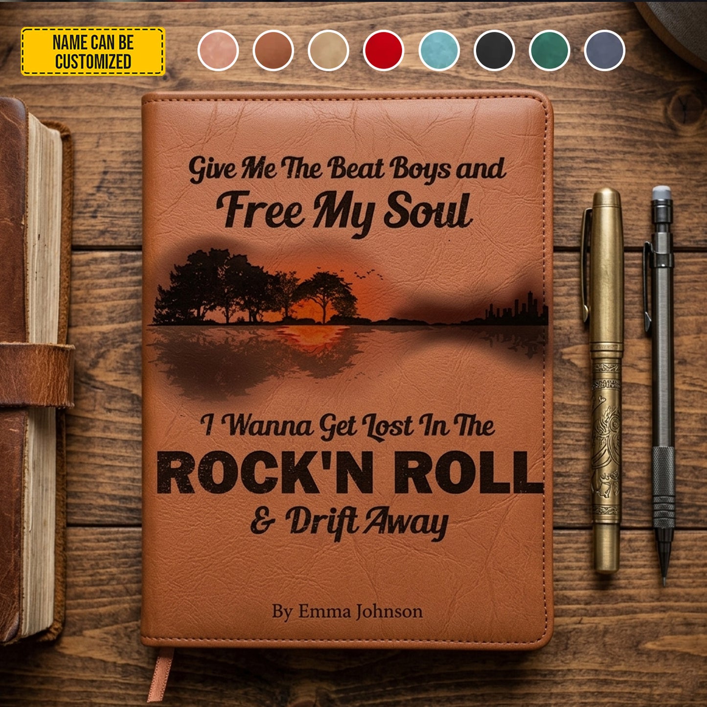 Give Me The Beat - Personalized Hippie Leather Journal