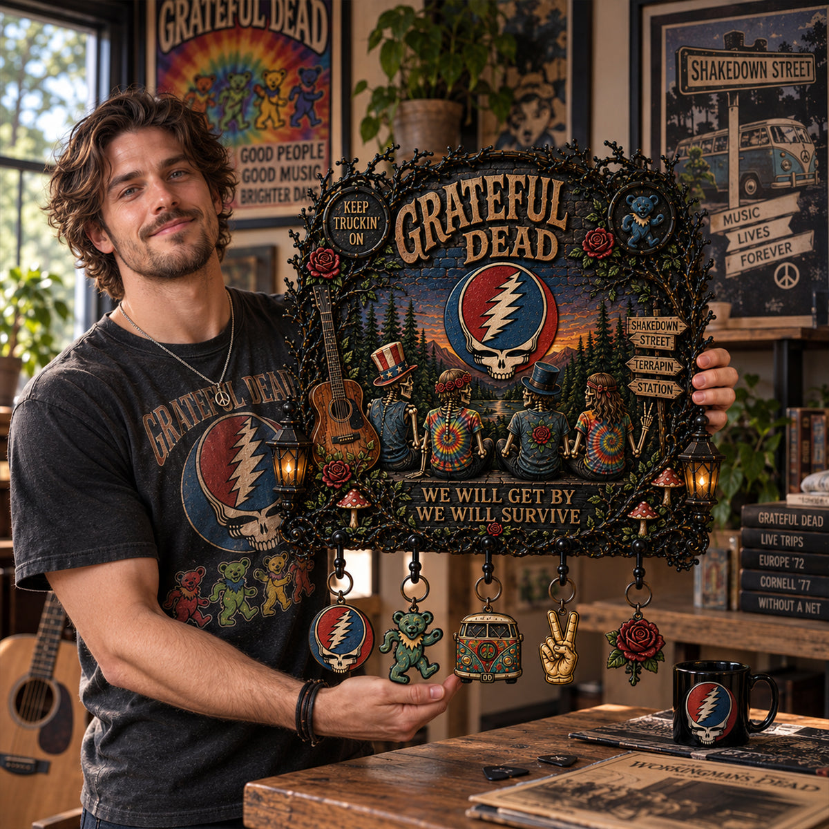 Grateful Dead Wall Key Holder – Collectible Wall Key Holder Decor