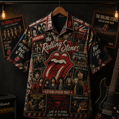 Rolling Stones Band Hawaiian Shirt - Vintage Music Rock Fan Gift