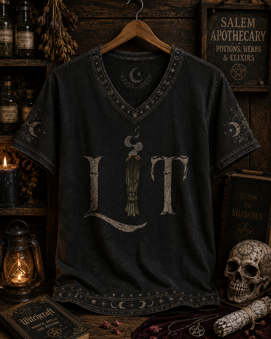 Lit Shirt Funny Halloween Shirts Pagan Witch  – Witchy Gothic Shirt