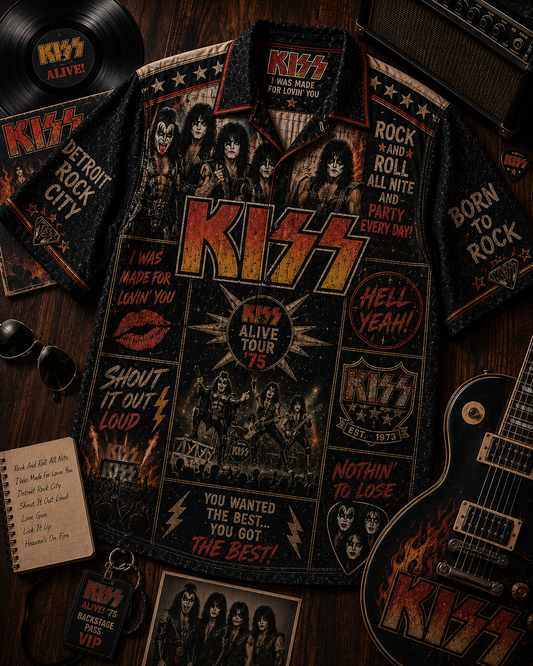 KISS Hawaiian Shirt - Vintage Music Fan Gift