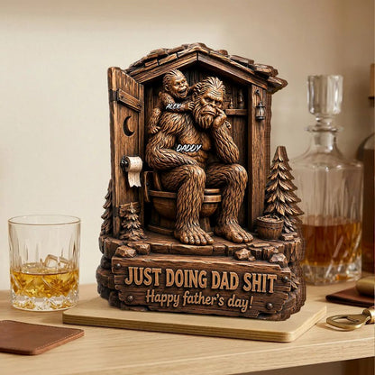 Just Doing Dad Stuff – Personalized Bigfoot Wooden Plaque