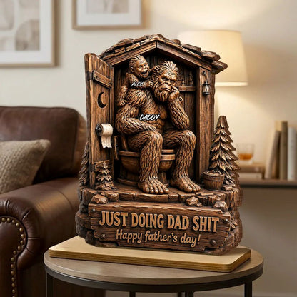 Just Doing Dad Stuff – Personalized Bigfoot Wooden Plaque
