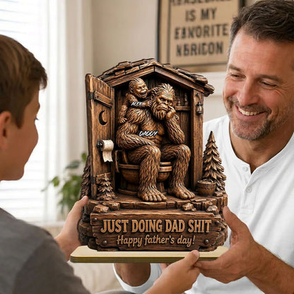 Just Doing Dad Stuff – Personalized Bigfoot Wooden Plaque