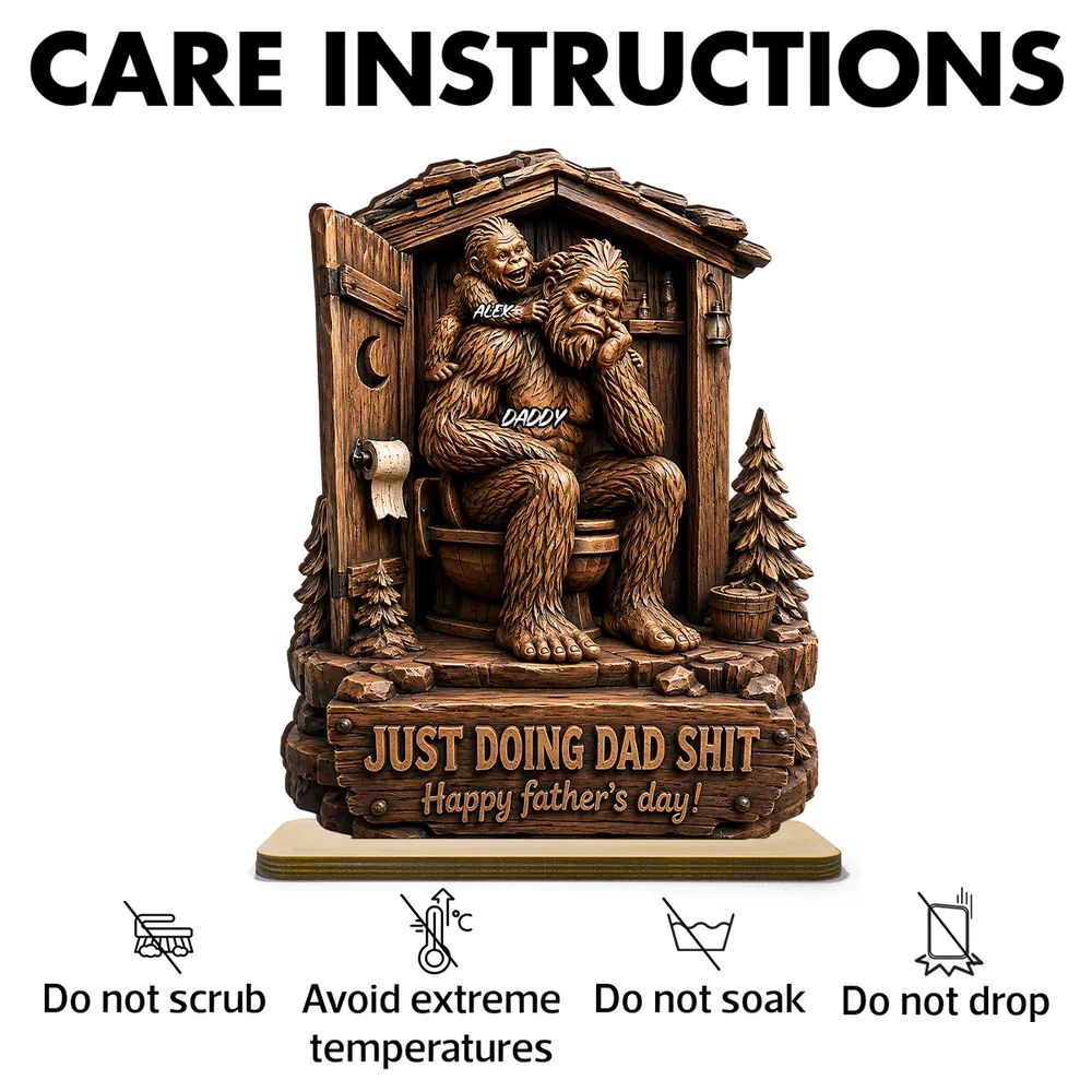 Just Doing Dad Stuff – Personalized Bigfoot Wooden Plaque