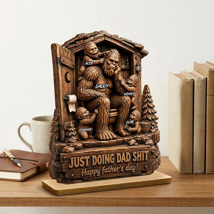 Just Doing Dad Stuff – Personalized Bigfoot Wooden Plaque