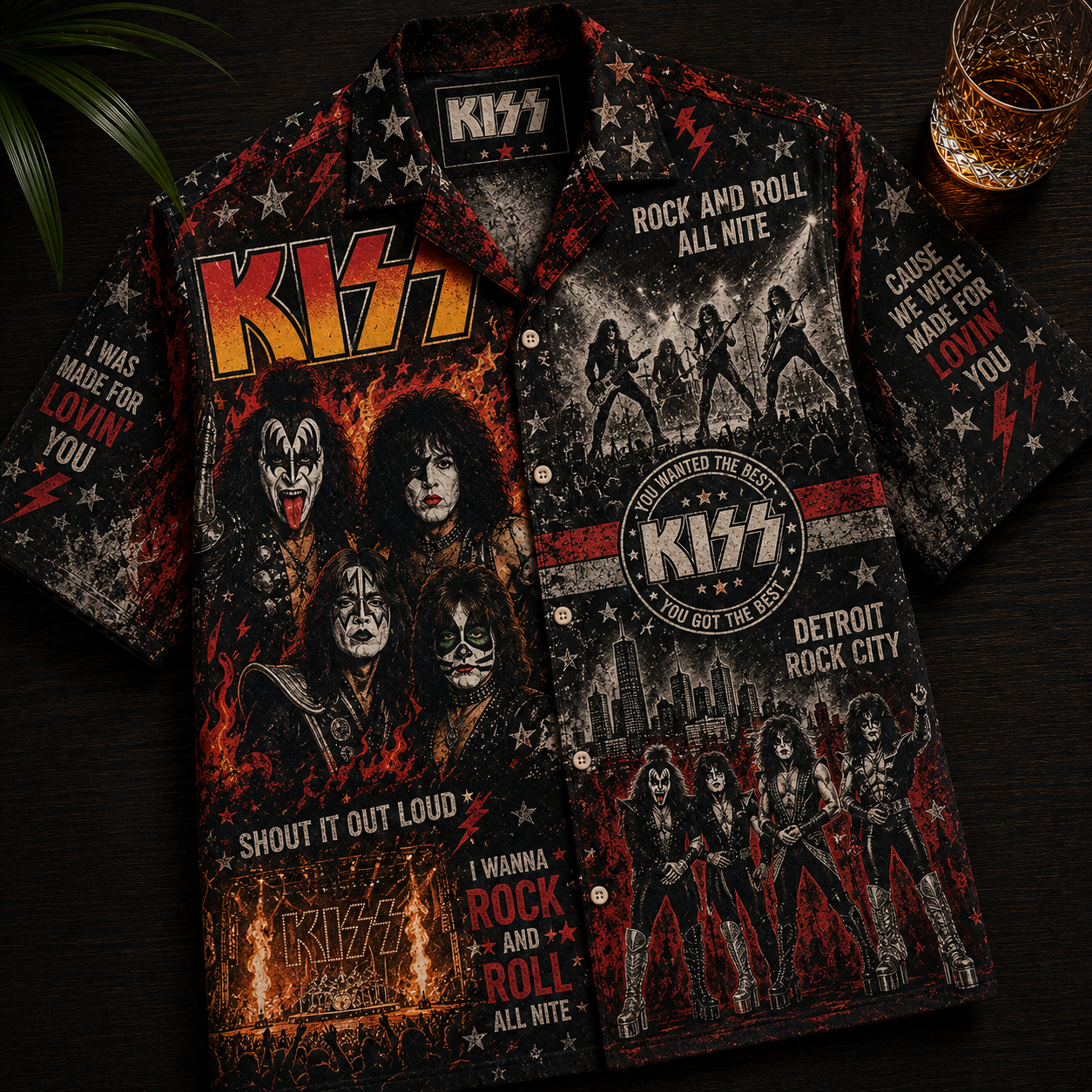 Kiss Band Hawaiian Shirt - Vintage Music Fan Gift 2