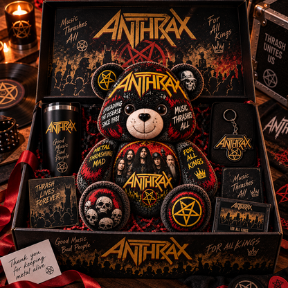 Anthrax Bear Custom Shaped Pillow – Thrash Metal Music Fan Gift