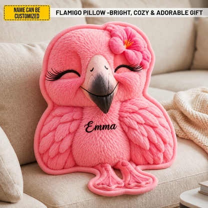 Personalized Flamingo Custom Shaped Pillow